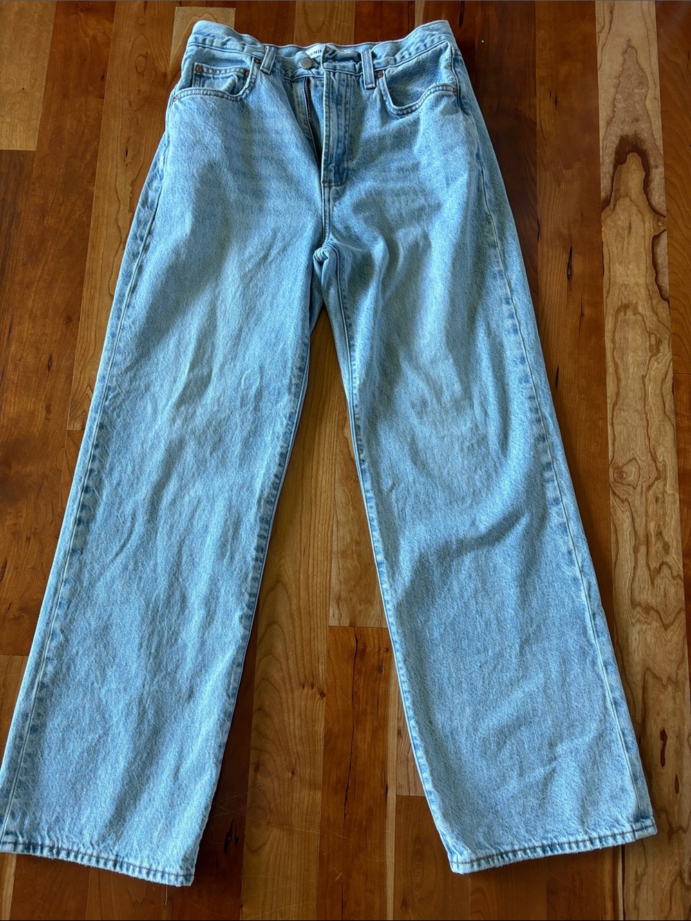 Light Blue Womens Straight-Leg Jeans